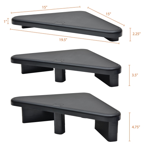 DAC Height Adjustable Corner Monitor Riser(MP-197)-Black