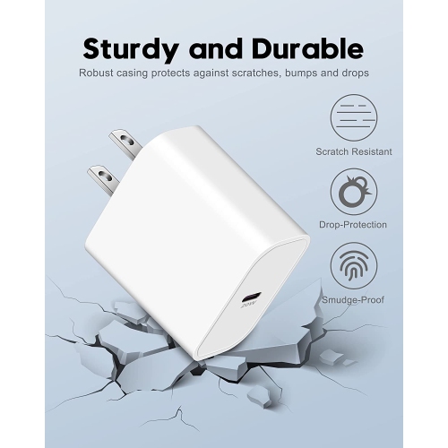 3-Pack USB C Charger Block - [Apple Certified] - 20W USB-C Power Adapter Wall Charger Plug - Fast Charging