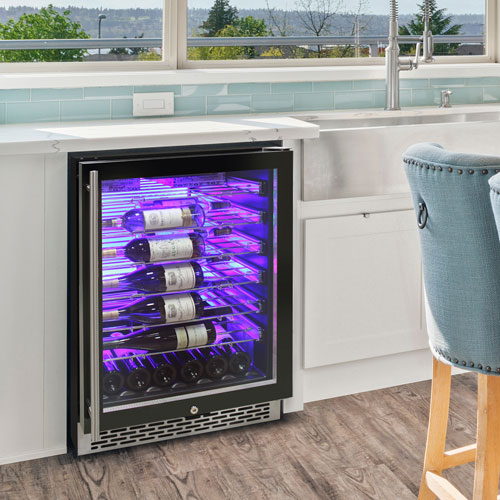 Vinturi 41-Bottle Wine Cellar - Black Stainless Steel