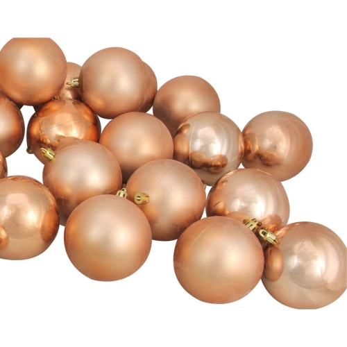 Shatterproof 2-Finish Christmas Ball Ornaments - 2.5" - Almond Brown - 60ct