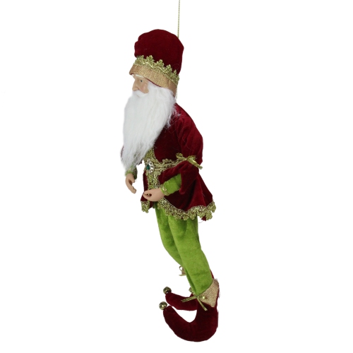 Whimsical Elf Hanging Christmas Figure - 18" - Red and Green