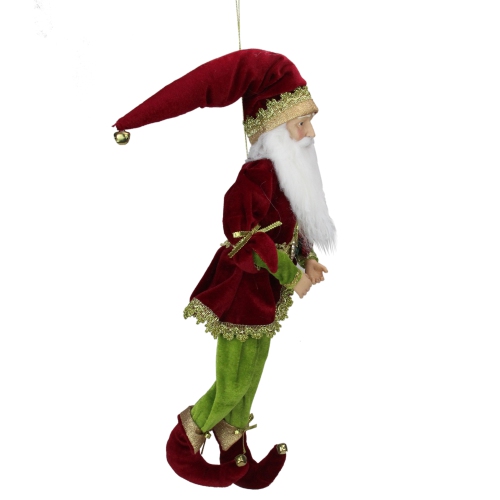 Whimsical Elf Hanging Christmas Figure - 18" - Red and Green