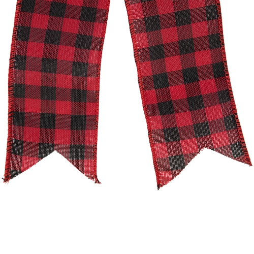 19" Buffalo Plaid Print 14 Loop Christmas Bow Tree Topper