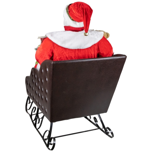 Animated and Musical Santa Claus in Jeweled Sleigh Commercial Christmas Decoration - 4'