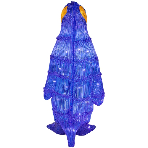LED Lighted Commercial Grade Acrylic Penguin Christmas Outdoor Decoration - 18" - Polar White Lights
