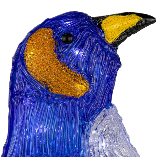 LED Lighted Commercial Grade Acrylic Penguin Christmas Outdoor Decoration - 18" - Polar White Lights