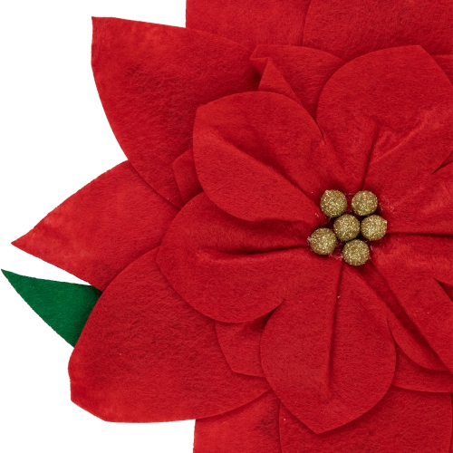 Red Poinsettia Tie-On Christmas Tree Topper Unlit - 14"