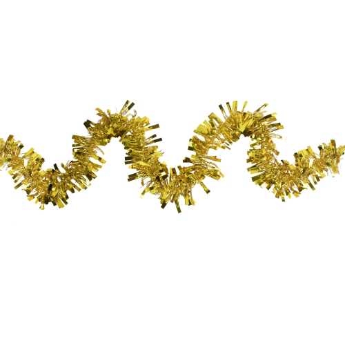 Boa Wide Cut Tinsel Commercial Christmas Garland - 50' x 3" - Gold - Unlit