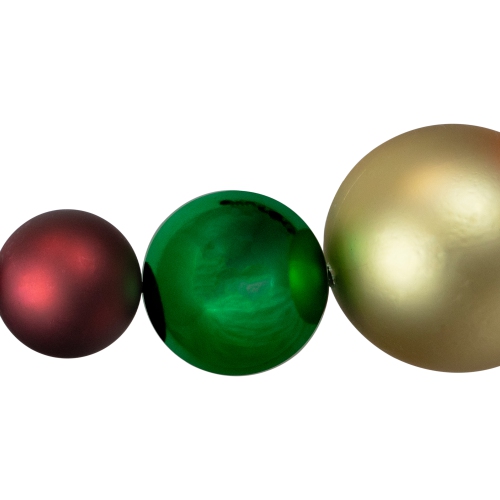 6' Shiny and Matte Traditional Colors Shatterproof Ball Christmas Swag