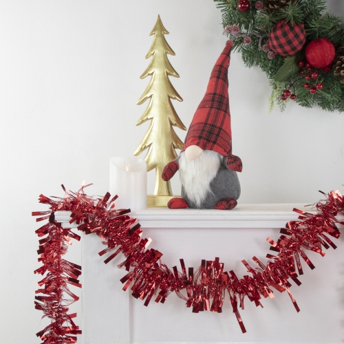 Boa Wide Cut Tinsel Commercial Christmas Garland - 50' x 3" - Red - Unlit