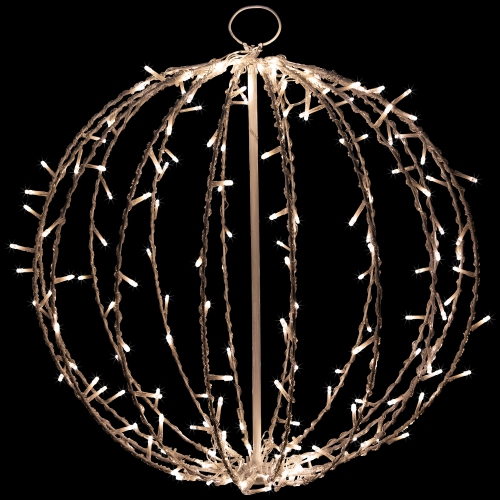 LED Lighted 3D Hanging Sphere Christmas Decoration - Warm White - 23"
