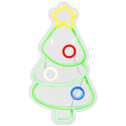 Christmas Tree LED Neon Lighted Wall or Window Decoration - 15"