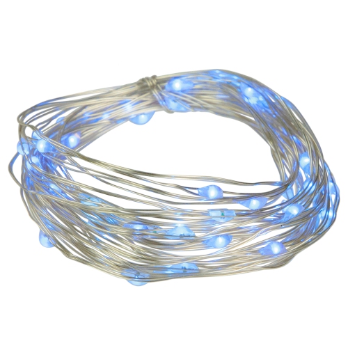 Micro Fairy Christmas Lights - Blue LED - 16' Copper Wire - 50ct