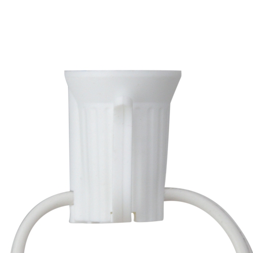 Jeu de douilles de Noël C9 de qualité commerciale – fil blanc de 25 pi – calibre 18