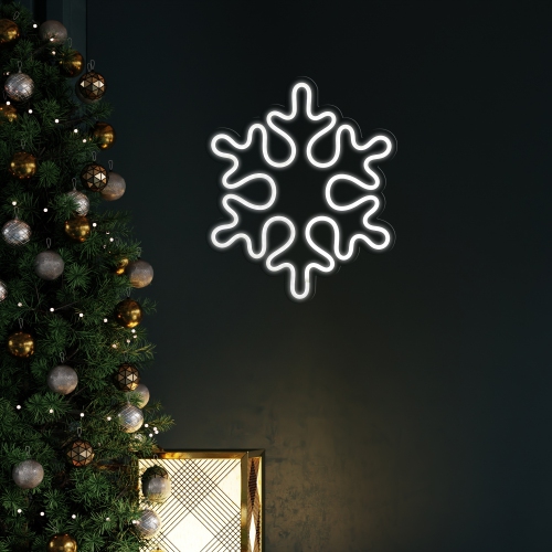 LED Snowflake Neon Lighted Christmas Wall or Window Decoration - 15"