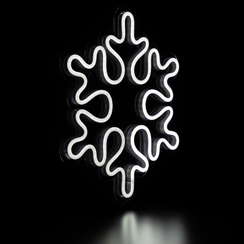 LED Snowflake Neon Lighted Christmas Wall or Window Decoration - 15"