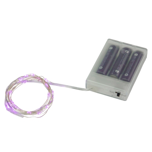LED Micro Fairy Christmas Lights - Purple - 6ft Copper Wire - 20ct
