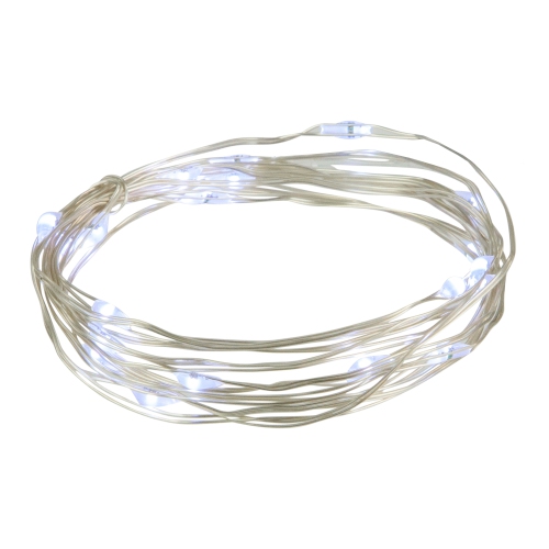 Micro Fairy Christmas Lights - LED Pure White - 6' Copper Wire - 20ct