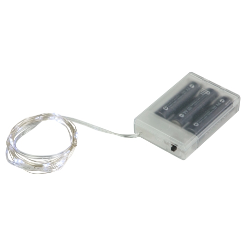 Micro Fairy Christmas Lights - LED Pure White - 6' Copper Wire - 20ct