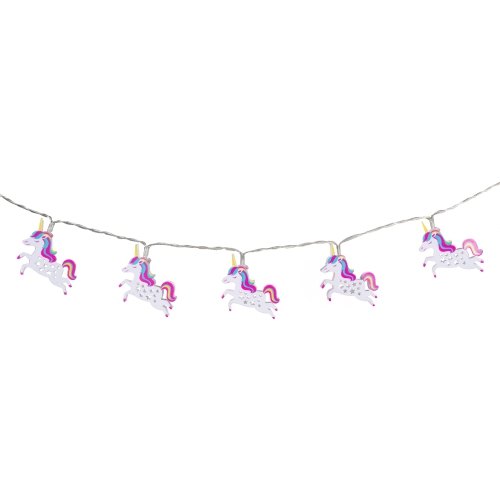 10 B/O LED Warm White Unicorn Christmas Lights - 3' Clear Wire