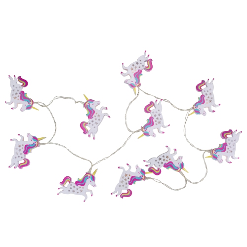 10 B/O LED Warm White Unicorn Christmas Lights - 3' Clear Wire