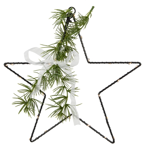 NORTHLIGHT  Led Lighted Star With Rosemary Sprig Christmas Decoration - 11" - Warm In White