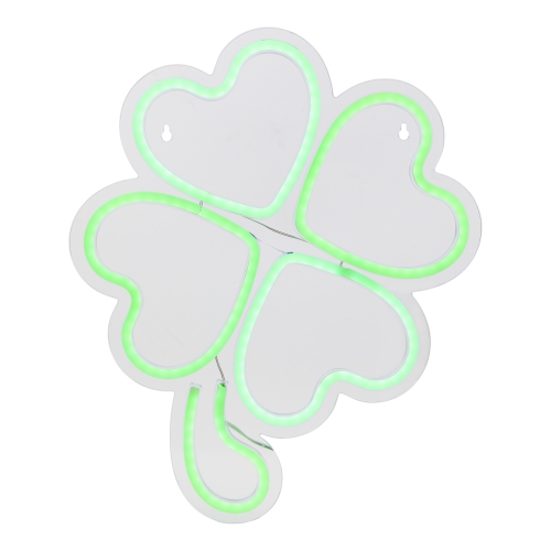 LED St. Patrick's Day Shamrock Neon Lighted Wall or Window Decoration - 5"
