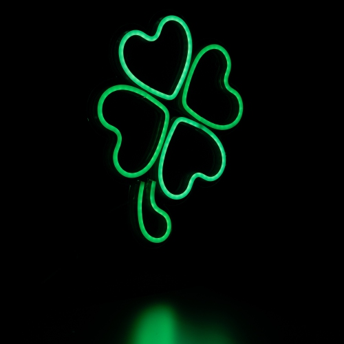 LED St. Patrick's Day Shamrock Neon Lighted Wall or Window Decoration - 5"