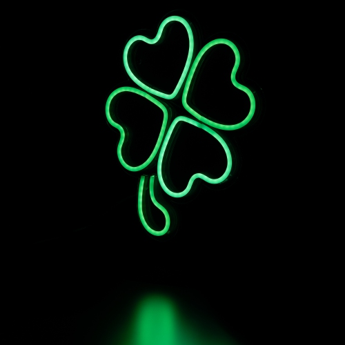 LED St. Patrick's Day Shamrock Neon Lighted Wall or Window Decoration - 5"