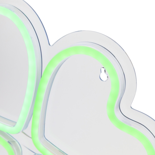 LED St. Patrick's Day Shamrock Neon Lighted Wall or Window Decoration - 5"