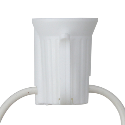 C9 Christmas Light Socket Set Commercial - 50' - White Wire - 18 Gauge