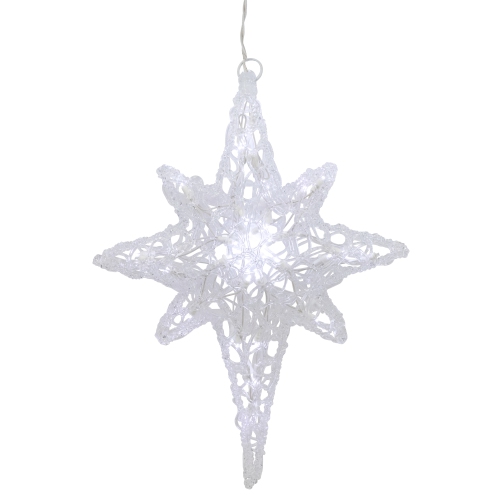 24" Pure White LED Twinkle Bethlehem Star Hanging Christmas Decoration