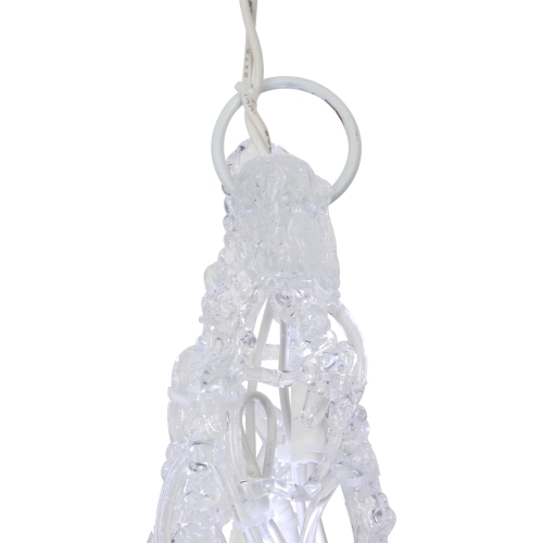 24" Pure White LED Twinkle Bethlehem Star Hanging Christmas Decoration