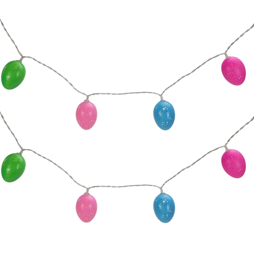 10-Count Multi-Color Easter Egg LED String Lights 4.5ft Clear Wire