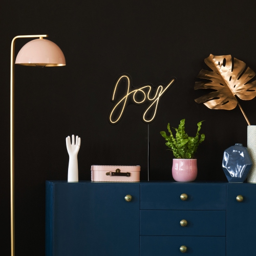 LED Joy Neon Lighted Christmas Wall or Window Decoration - 15"