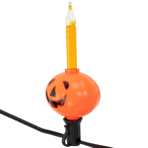 Jack O' Lantern Halloween Bubble Lights - 6' - Black Wire - 7ct