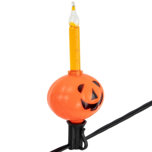 Jack O' Lantern Halloween Bubble Lights - 6' - Black Wire - 7ct