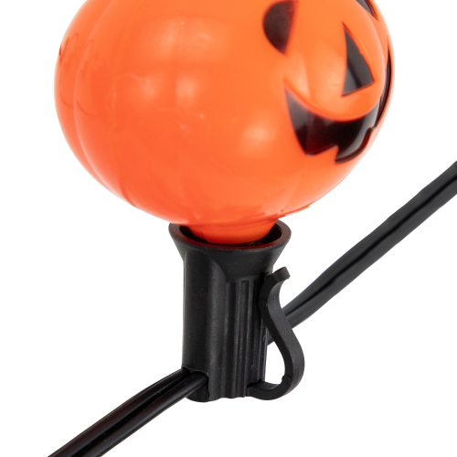 Jack O' Lantern Halloween Bubble Lights - 6' - Black Wire - 7ct