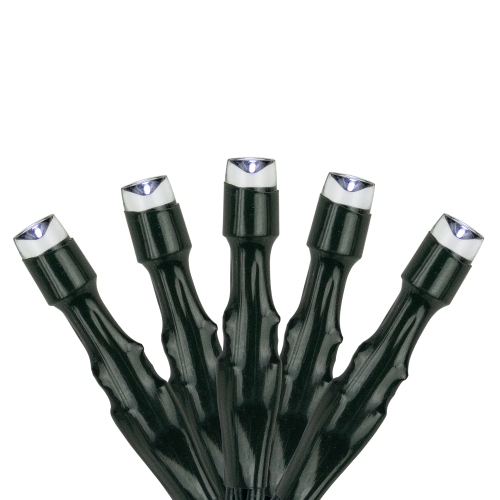 NORTHLIGHT  Led Solar Power Christmas Light Set - Pure White - 66.25' Wire - 200Ct In Green