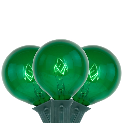 G50 Globe Indoor Outdoor Patio Light Set - Green - 9' Green Wire - 10ct