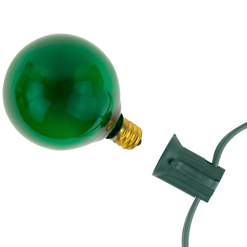 G50 Globe Indoor Outdoor Patio Light Set - Green - 9' Green Wire - 10ct