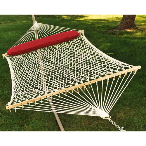 ALGOMA  Netted Hammock With Attached Pillow - 156" X 60" - And Beige In White