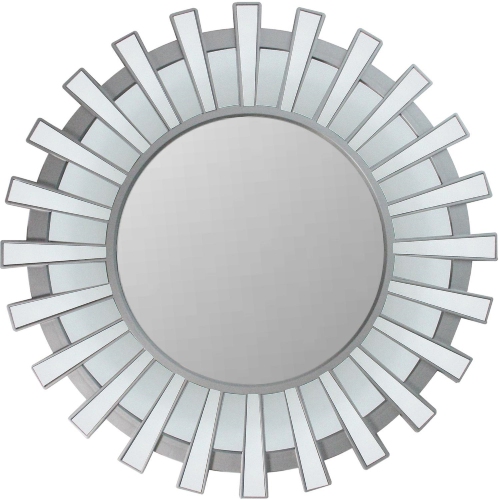 Miroir mural rond Sunburst argenté mat de 25,5&nbsp;po