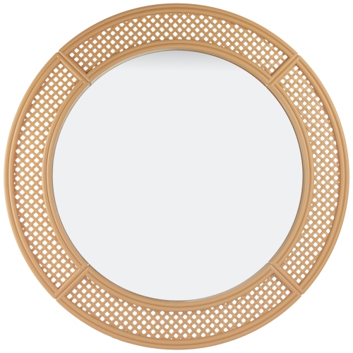 30" Round Woven Style Wall Mirror