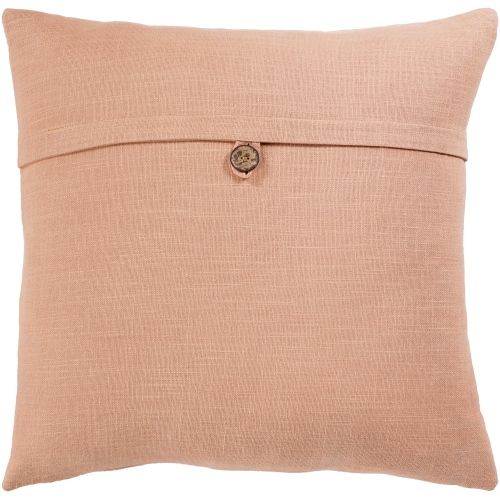 Coussin décoratif carré tissé brun chameau de 18 po avec bord à couteau - rempli de polyester