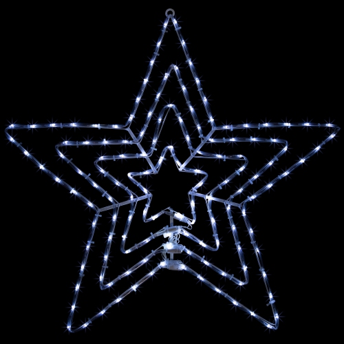 NORTHLIGHT  24" Led Lighted Layered Stars 8 Function Christmas Window Silhouette