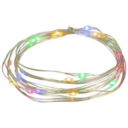 Micro Fairy Christmas Lights - LED Multi-Color - 6' Copper Wire - 20ct