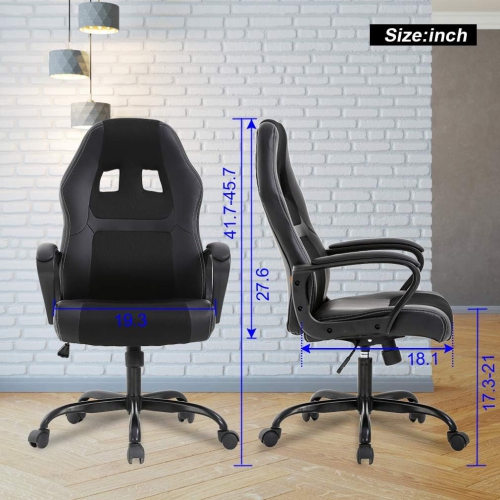 BestOffice Office Chair PC Gaming Chair Cheap Desk Chair Ergonomic PU Leather Executive Computer Chair Lumbar Support for Women, Men