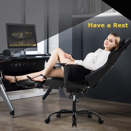 BestOffice Ergonomic Desk Executive PU Leather Computer Lumbar Support with Footrest Modern Task Rolling Swivel Racing Chair for Women&Men, camo