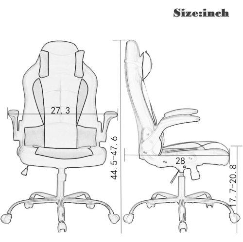 BestOffice PC Gaming Chair Ergonomic Office Chair Desk Chair with Lumbar Support Flip Up Arms Headrest PU Leather Executive High Back Computer Chair